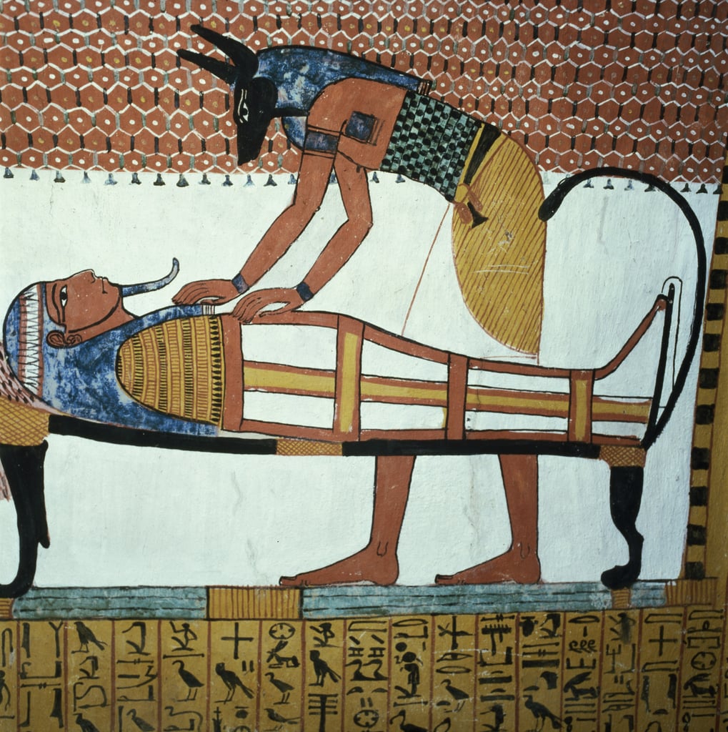 Anubis Et Une Momie De La Tombe De Sennedjem Le Village Des   Egyptian 19th Dynasty Egyptian 19th Dynasty   Anubis And A Mummy From The Tomb Of Sennedjem The Workers Vi   (MeisterDrucke 375078) 